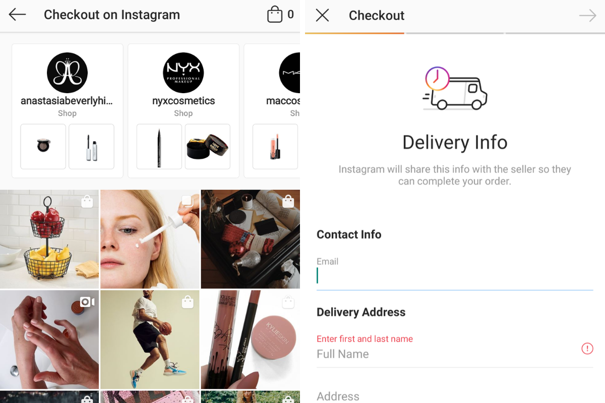 Instagram-Checkout-Interface-Example