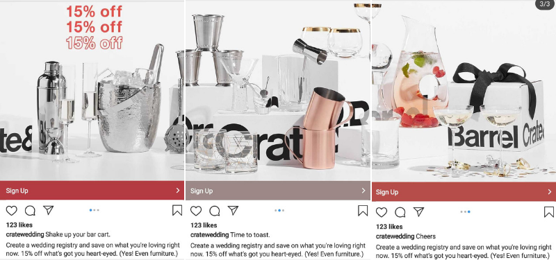 crate-and-barrel-instagram-carousel-ad-example
